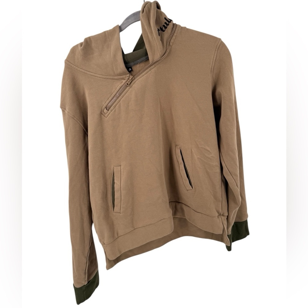P'Tula Womens Asymmetrical Zip Hoodie Size Small Brown Super Comfortable